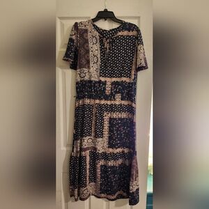 Les Amis Patchwork Print Maxi Dress Size M